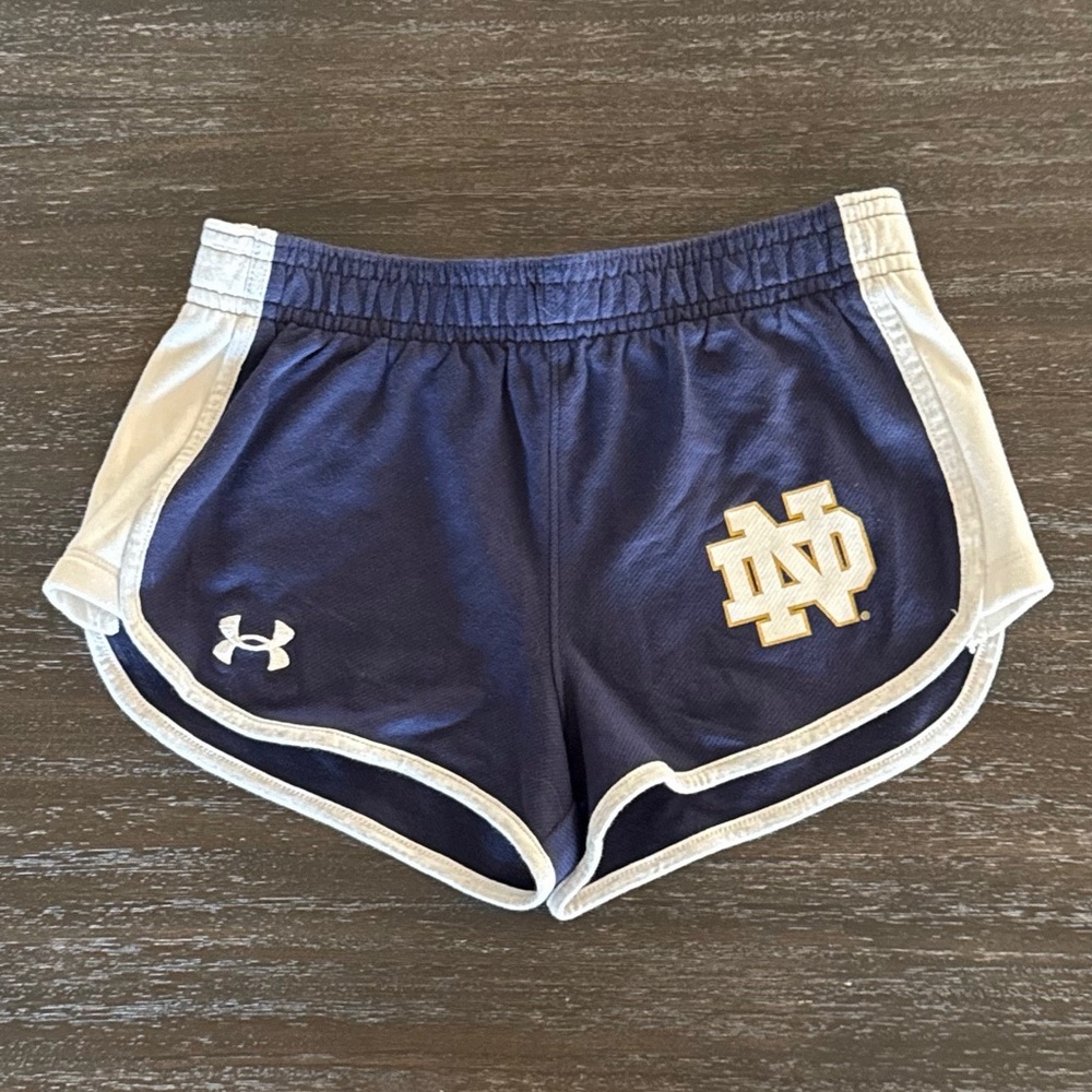 Under Armour Girls Small Notre Dame Navy Shorts